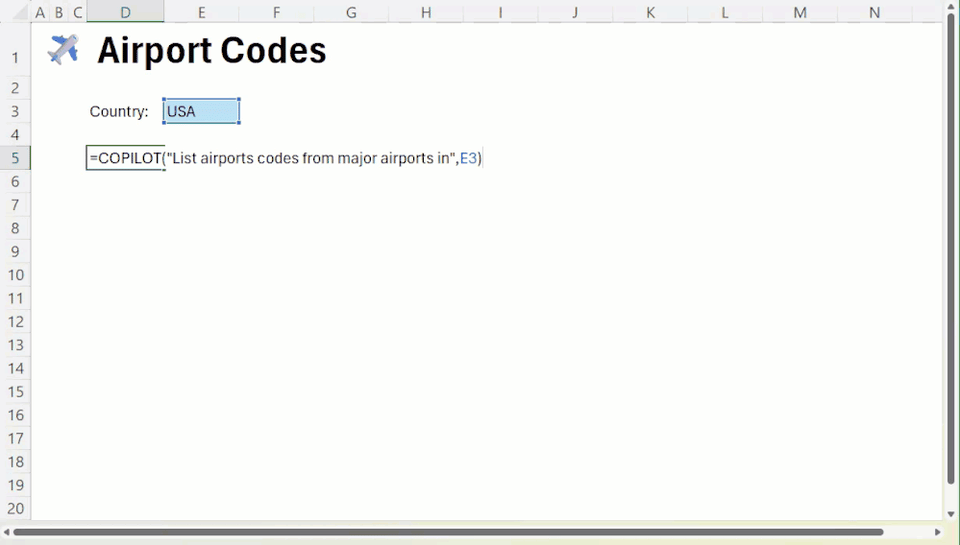 imgi_5_COPILOT Function Microsoft Excel Airport Codes